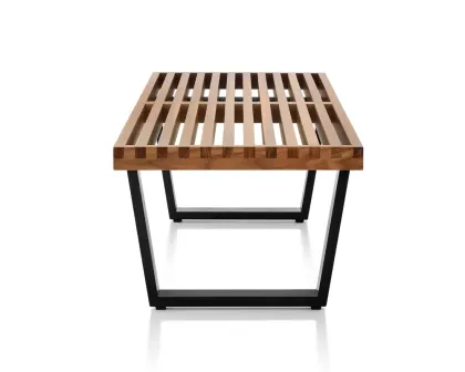 Nelson Style Platform Mid Century Solid Wood Bench