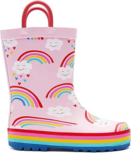 2023 New Style Boys Waterproof Rain Boots with Animal Pattern Rubber Printing
