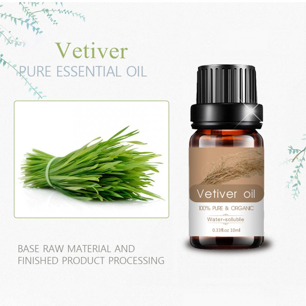 Aceite esencial de vetiver de naturaleza 100% pura para el cuidado del cuidado de la piel del difusor