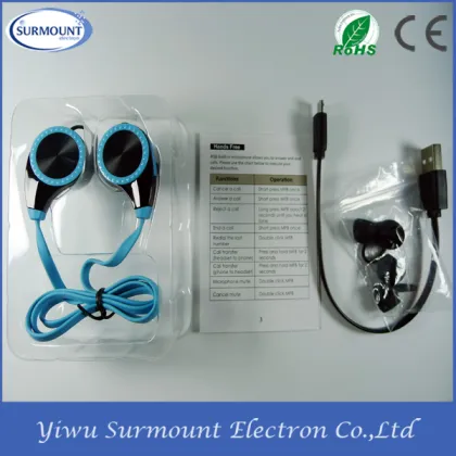 Latest fashion long top design oem bluetooth headset radio earphone