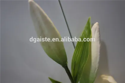 hot sale brand name decorative artificial two flowers two buds lily