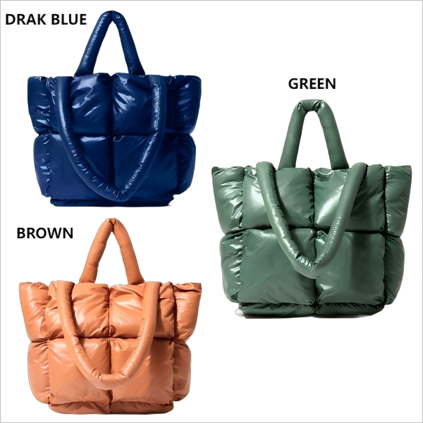 Anpassade polyesterpufferspåsar för damer Customized Polyester Puffer Bags for Ladies