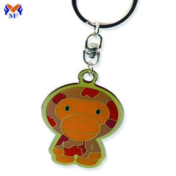 Double sided brand name cute animal keychain