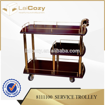 Hotel wooden service trolley/ service trolley for hotel restaurant/wooden l food service cart for hotel