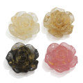 23mm Transparent Color Flower Beads No Hole Fashion Hair Ties Hairpins Making Accessory