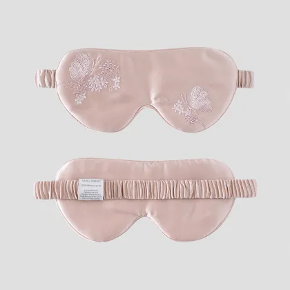 Embroidery custom Silk Eye Mask for home travel