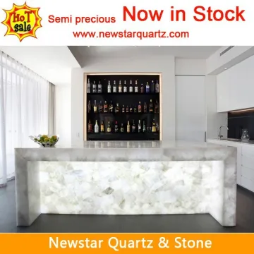 Semi Precioustone Gemstone Quartz White Counter Top