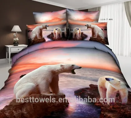 Wholesale cotton 3d printed bedding set with masha and bear
