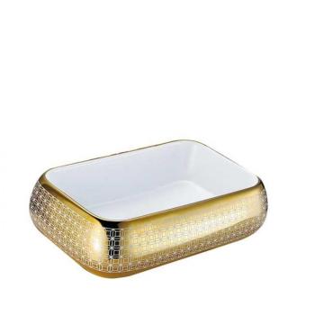 Gold Silver Finish Ceramic Bathroom Vanity Sink