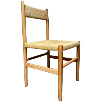 High-Quality Solid Wood Wholesale Nordic Rattan Dining Chairs for Commercial and Home Use