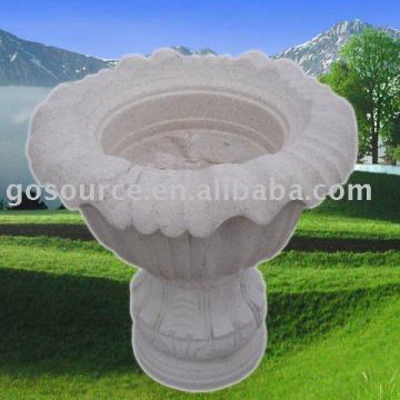 garden carved stone flowerpot