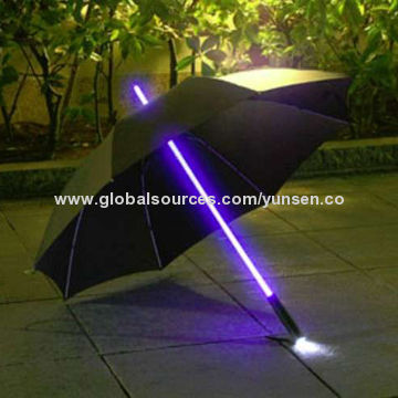 Ombrello LED con LED FARETTO blu in albero