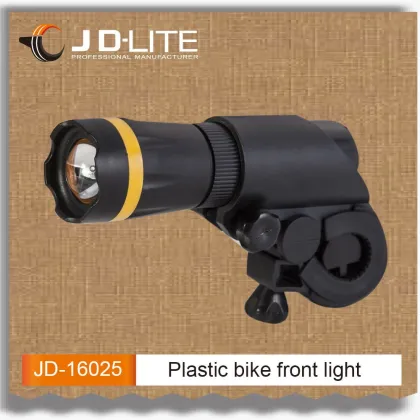 Plastic zoom focus front bicycle light led powered by 3AAA batteries