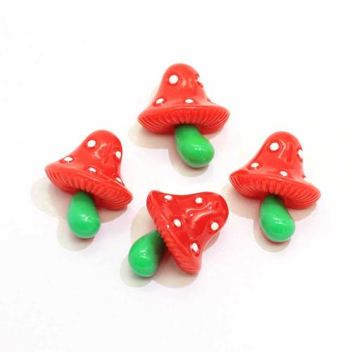 Günstige Pilz geformte flache Rückseite Nette Harze Cabochon Craft Dekoration Telefon Ornamente Handgemachte Perlen Charms