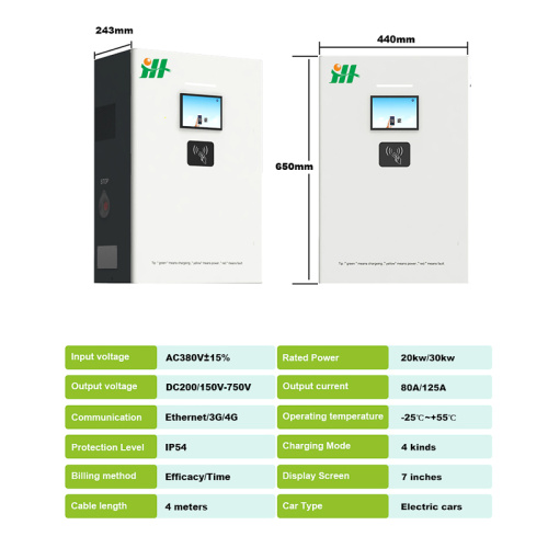 20kw 30kw DC EV Chargers wall-mounted charging stations