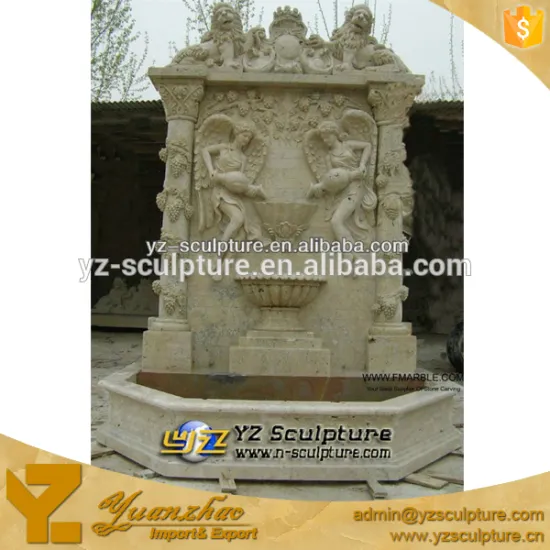 garden antique nature stone wall fountain with figure statue