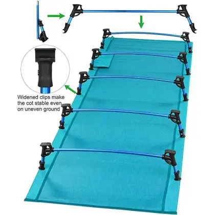 Custom Logo Ultralight Folding Portable Camping Bed Light Cot Easy to Carry Camping Bed Travel Outdoor Folding Cot