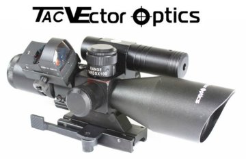 Vector Optics 2.5-10x40 Riflescope Green Laser Sight Red Dot Scope & Mount Combo