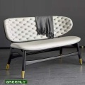 Langes weißes Stoff Lounge Sofa