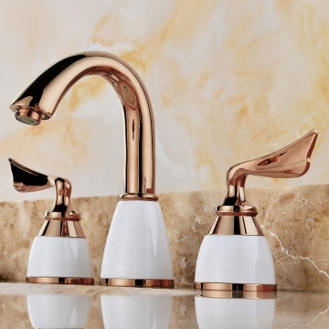 Montato a ponte 2 manico da bagno rubinetto tap del bacino da bagno - Ottone cromatico moderno contemporaneo