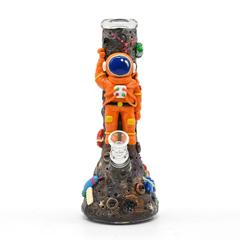 Bong de bécher en verre d'astronaute orange