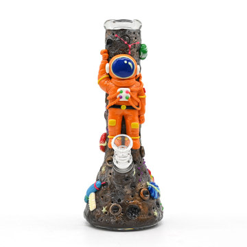 Bong de bécher en verre d&#39;astronaute orange