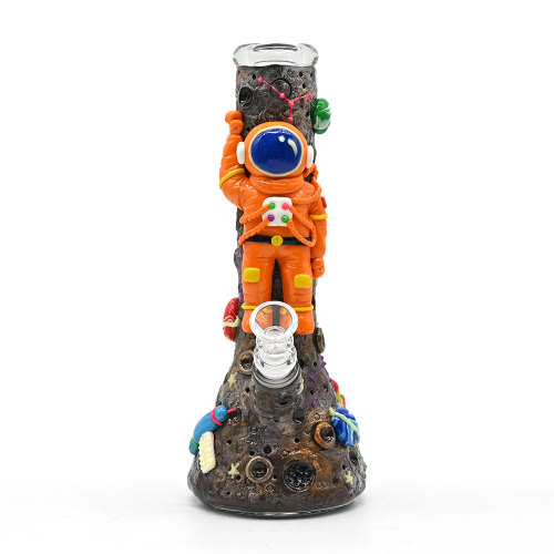 Bong da becher di vetro astronaut arancione