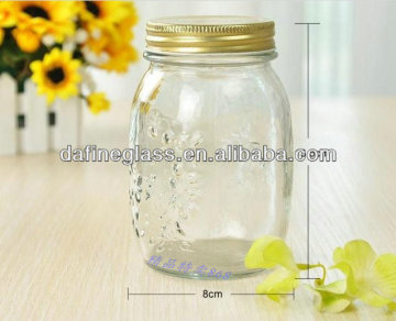 12OZ food grade round shape jam /honey glass jar with lid