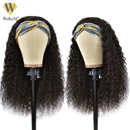Virgin Cuticle Aligned Hair Headband Wigs For Black Women Natural Head band Wig Brazilian Water Wave Headband Wigs Human Hair