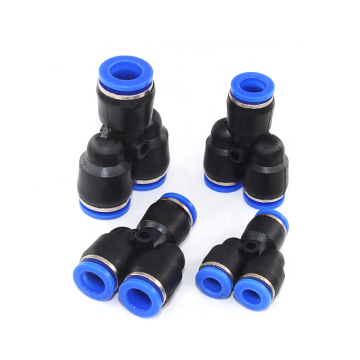 8MM Tube OD Union Y Type Plastic Push-to-Connect Pneumatic Fitting Air Hose Connectors