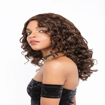 Factory Promotion Shoulder Length Romance Curly Human Hair Lace Front Wig