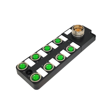 8 port M12 distribution box with M23 input