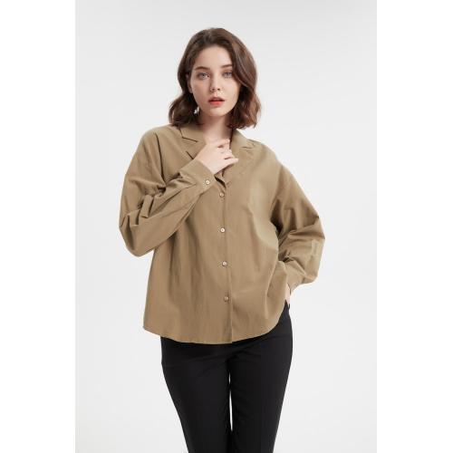 Fashionable long sleeve cotton blouse fitness