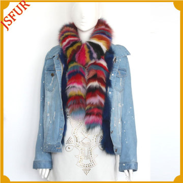 Rainbow Colourful Scarf For Women Winter Faux Fur Scarf