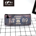 Custom fashion US route66 retro PU pencil case