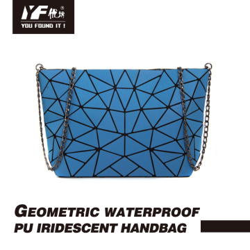 Pochette Borsa a mano iridescente impermeabile in pelle PU