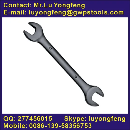 Cr-v metric black finished double open spanner