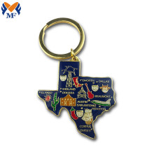 Customized Logo Epoxy Metal Keychains With Glitter