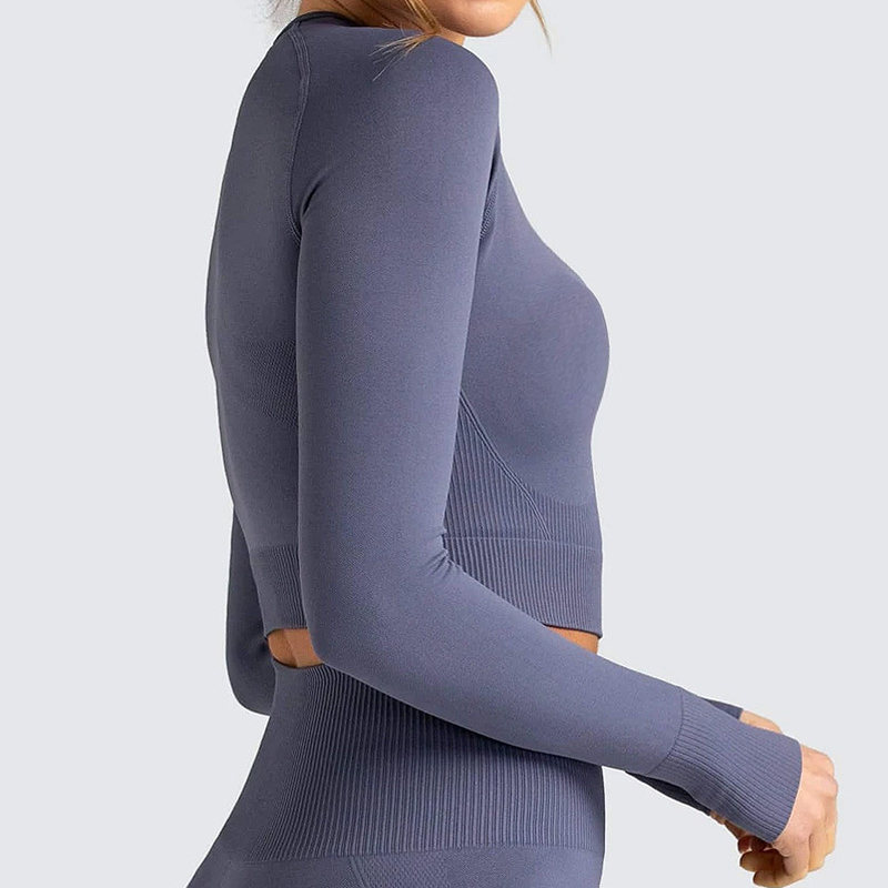 Women's Seamless Long Sleeve Yoga Top Fitness Shirts Solid T-shirts Running Gym Shirts Breathable Quick Dry Top Feamle 2021 New
