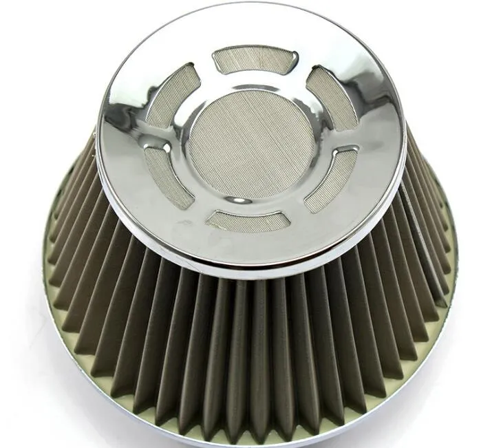 Black Flat 3in Auto Air Filter Universal per tubo di aspirazione dell'aria auto