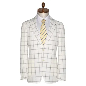 China High quality Design custom wool check white men wedding suits classic men slim fit suits
