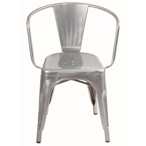 Tolix Silla Comedor Metal Cepillado Galvanizado Con Brazo