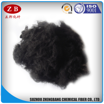 1.4D/3D/6D/12D/15D black polyester staple fiber with low price