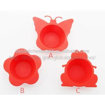 2014 NEW DESIGN BAKEWARE Mini Silicon Butterfly Shape Muffin Mould