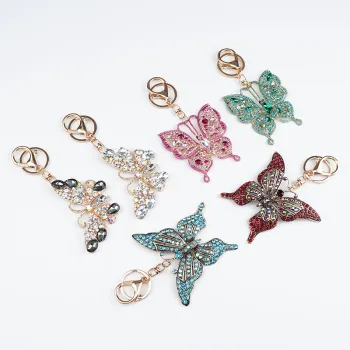 Charm Butterfly Crystal Rhinestone Keychains and Accessories: Decorative Car Holders, Purse Tassels, and Bag Pendants