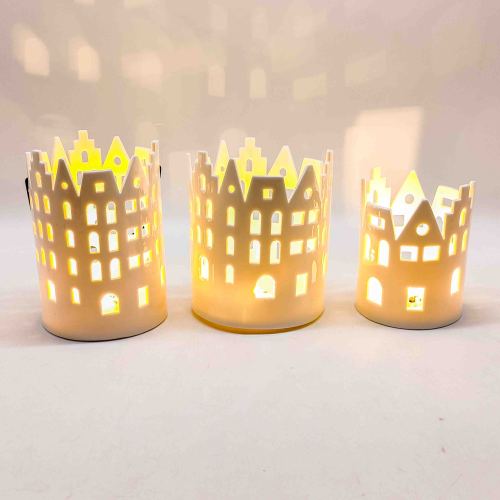 Linterna LED de cerámica de paisaje urbano europeo