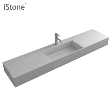 Solid Surface Stone Resin Rectangular Wall Mounted Basin WD38449