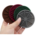 Aranha redonda silicone bebida coasters borracha colante tapetes