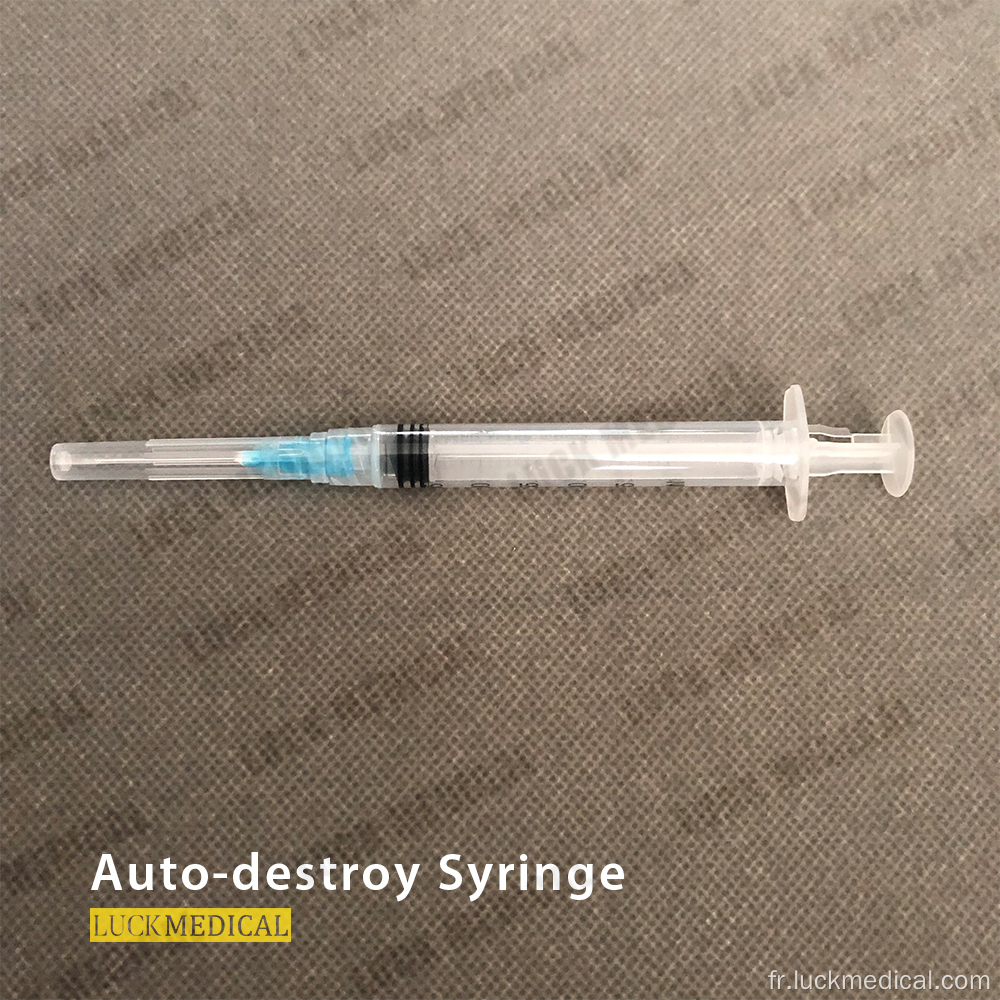 Seringue de vaccination de sécurité auto-destructrice