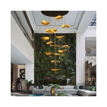 Modern Customizable LED Lotus Leaf Chandelier for Restaurants and Hotels
